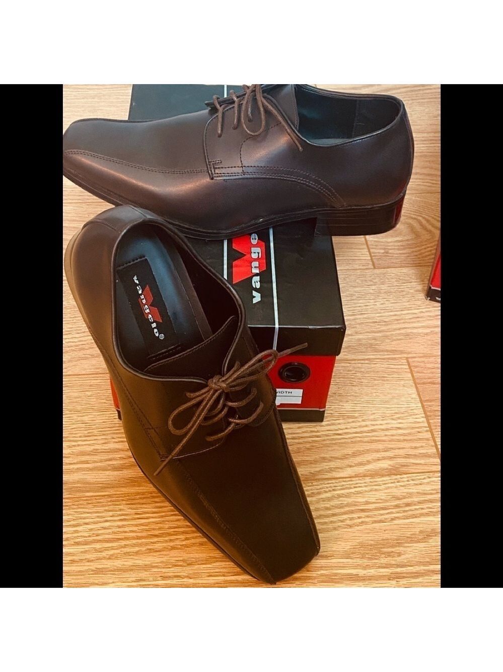 Dark Brown Chocolate Size 11W Square Toe Matte Tux Tuxedo Dress Shoes